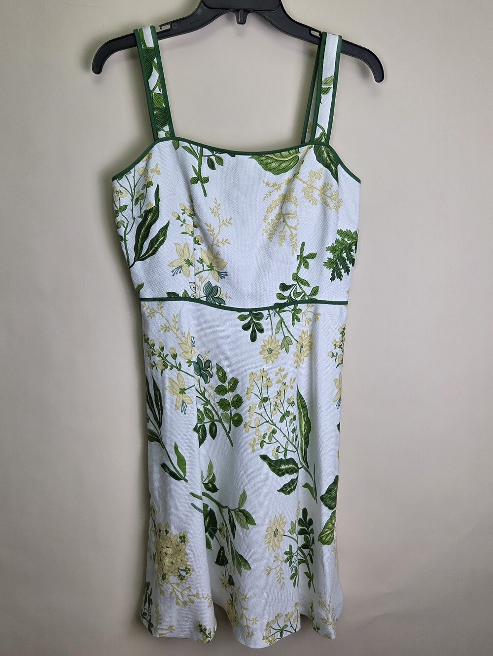 Vintage 2000s Loft Petites Linen Blend Floral Dress Size 2P
